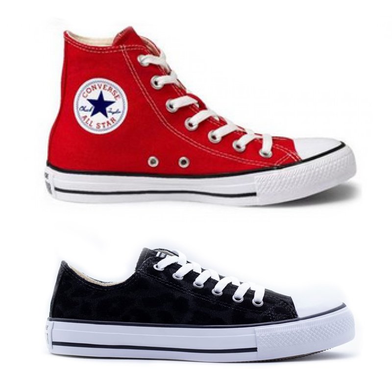 Kit 1 Bota All Star Vermelho + 1 Bota All Star Preto