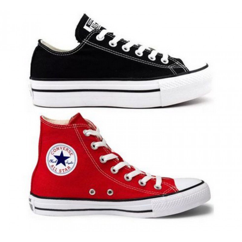 Kit 1 Bota All Star Vermelho + 1 Bota All Star Preto